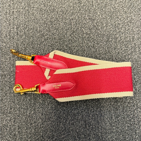 Celine Long Strap in Red/Tan